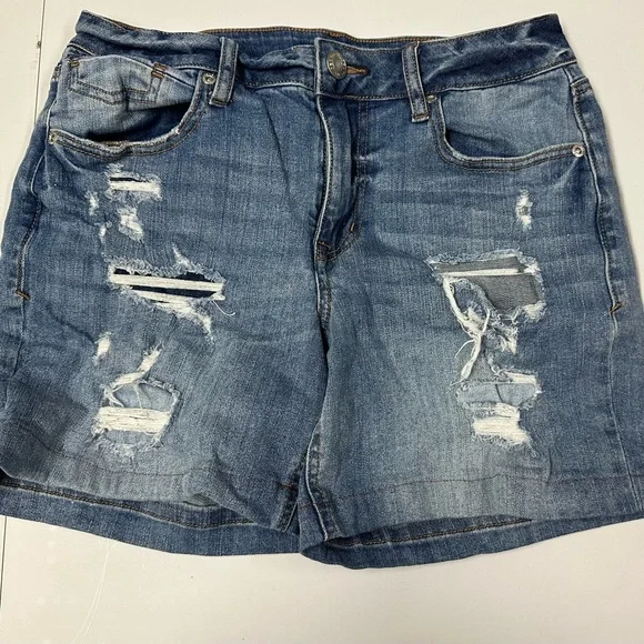 Distressed Denim Women's Shorts - Picture 1 of 8